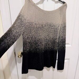 White House Black Market Metallic Ombre Knit Top